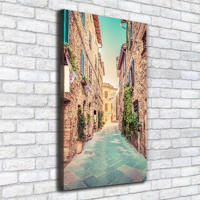 Cuadro canvas decorativo para salón vertical calles italianas