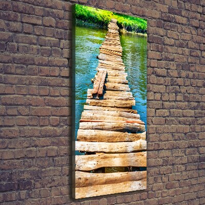 Fotografía en lienzo vertical Puente de madera