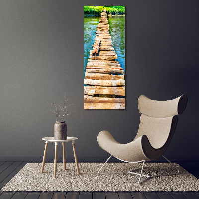 Fotografía en lienzo vertical Puente de madera