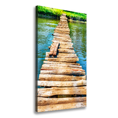 Fotografía en lienzo vertical Puente de madera