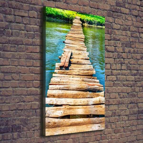 Fotografía en lienzo vertical Puente de madera