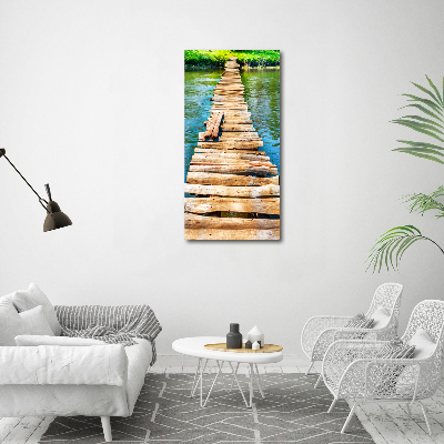 Fotografía en lienzo vertical Puente de madera