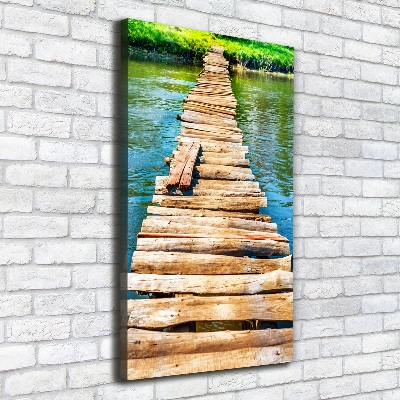 Fotografía en lienzo vertical Puente de madera