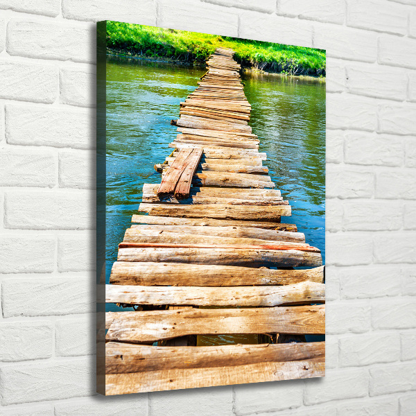 Fotografía en lienzo vertical Puente de madera