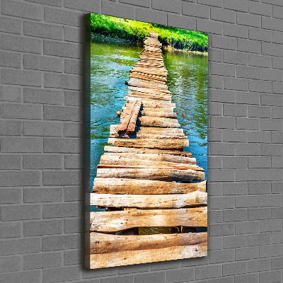 Fotografía en lienzo vertical Puente de madera