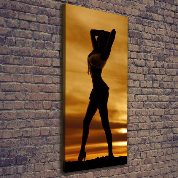 Cuadro canvas decorativo para salón vertical Falda corta