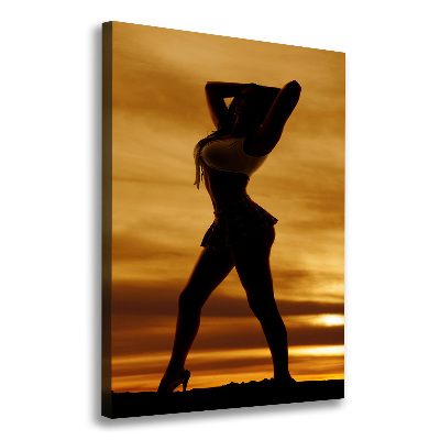 Cuadro canvas decorativo para salón vertical Falda corta