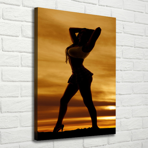 Cuadro canvas decorativo para salón vertical Falda corta