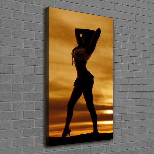 Cuadro canvas decorativo para salón vertical Falda corta