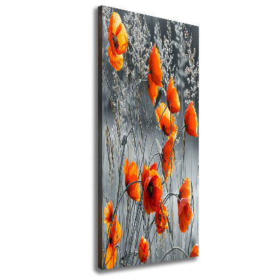 Fotografía en lienzo vertical Amapolas de campo