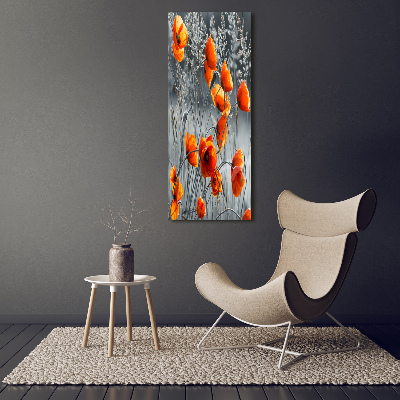 Fotografía en lienzo vertical Amapolas de campo