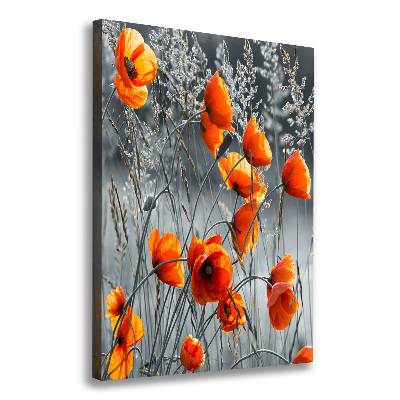 Fotografía en lienzo vertical Amapolas de campo