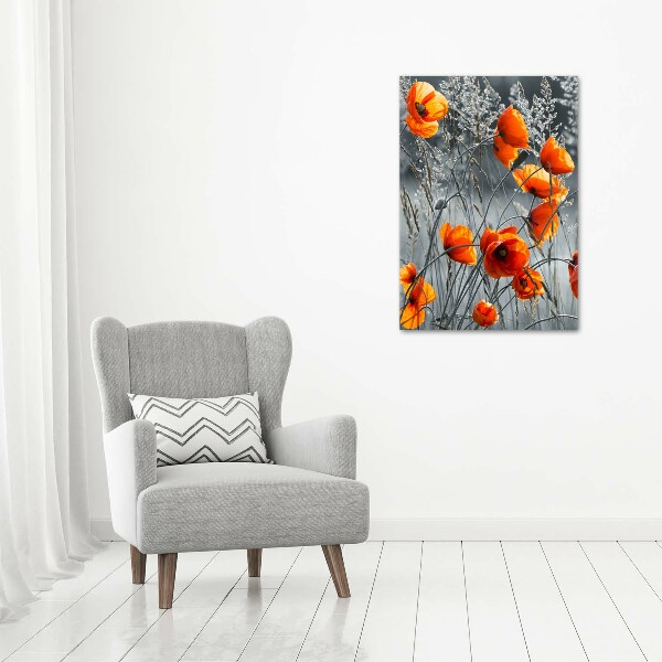 Fotografía en lienzo vertical Amapolas de campo