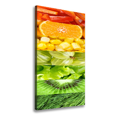 Cuadro canvas decorativo para salón vertical Frutas y verduras