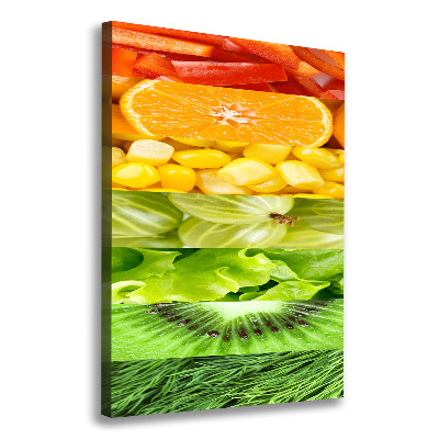 Cuadro canvas decorativo para salón vertical Frutas y verduras
