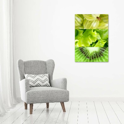 Cuadro canvas decorativo para salón vertical Frutas y verduras