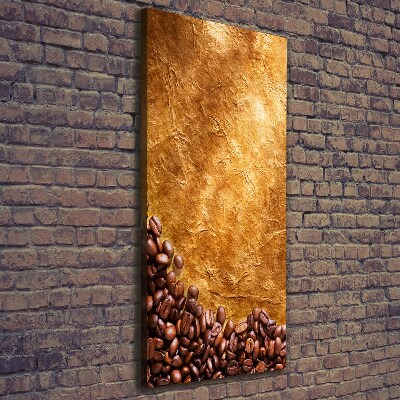 Cuadro moderno en lienzo resistente uv vertical Granos de café
