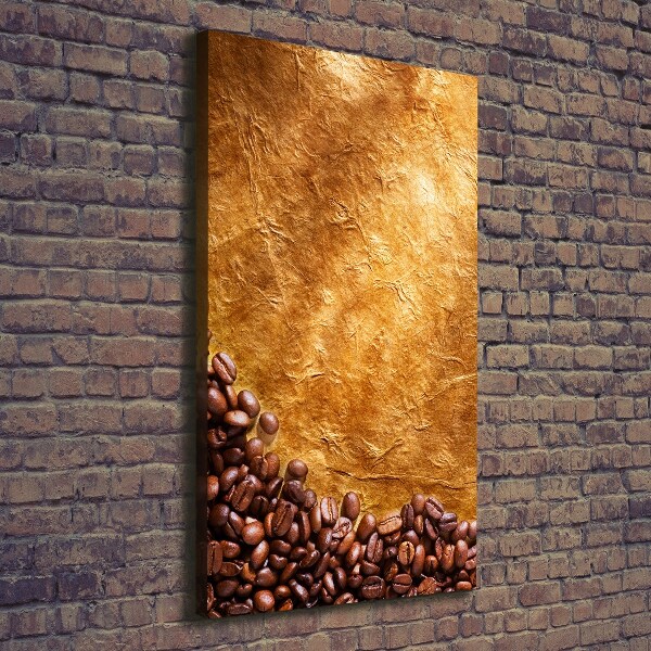 Cuadro moderno en lienzo resistente uv vertical Granos de café
