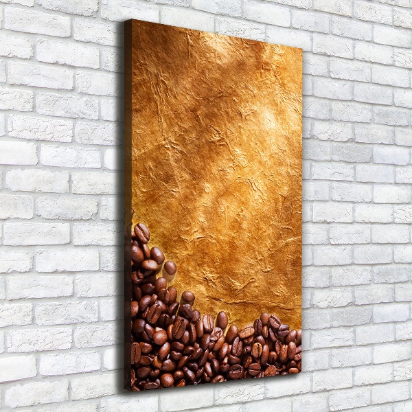 Cuadro moderno en lienzo resistente uv vertical Granos de café