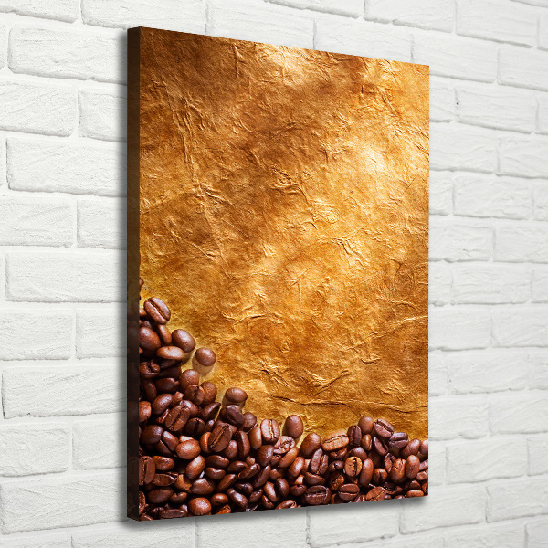 Cuadro moderno en lienzo resistente uv vertical Granos de café