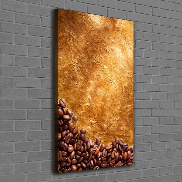 Cuadro moderno en lienzo resistente uv vertical Granos de café