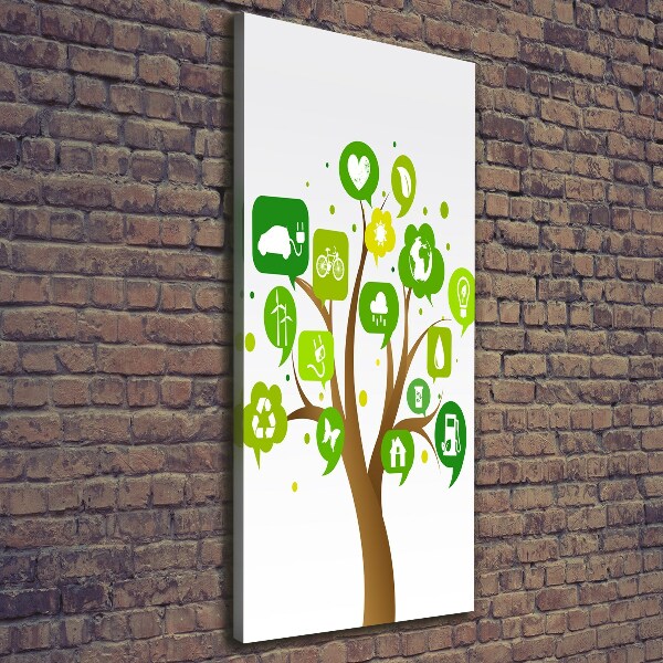 Cuadro canvas decorativo para salón vertical Árbol ecológico