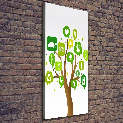 Cuadro canvas decorativo para salón vertical Árbol ecológico