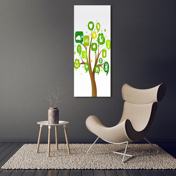 Cuadro canvas decorativo para salón vertical Árbol ecológico
