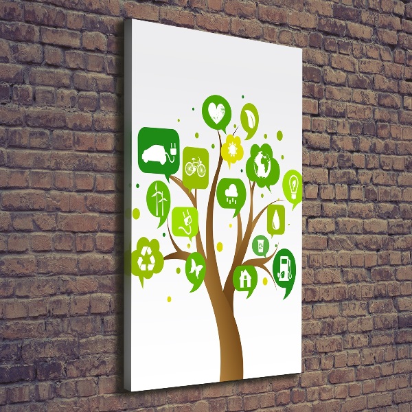 Cuadro canvas decorativo para salón vertical Árbol ecológico