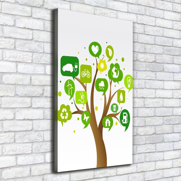 Cuadro canvas decorativo para salón vertical Árbol ecológico