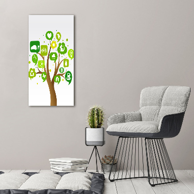 Cuadro canvas decorativo para salón vertical Árbol ecológico