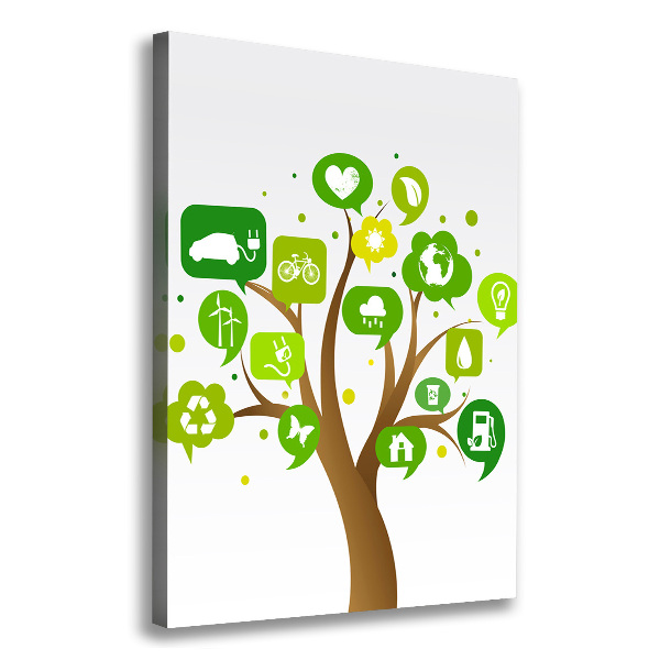 Cuadro canvas decorativo para salón vertical Árbol ecológico