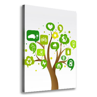 Cuadro canvas decorativo para salón vertical Árbol ecológico