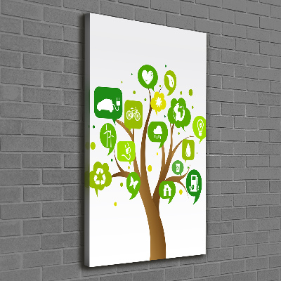 Cuadro canvas decorativo para salón vertical Árbol ecológico