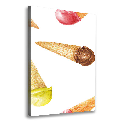 Fotografía en lienzo vertical Helado en cono de waffle