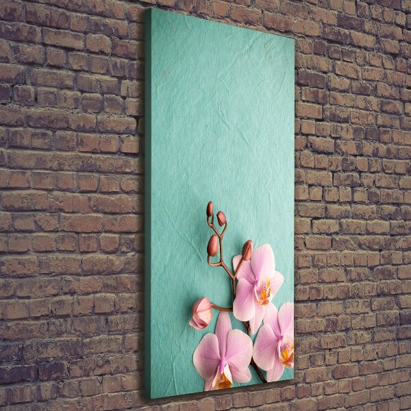 Fotografía en lienzo vertical Orquídea rosa