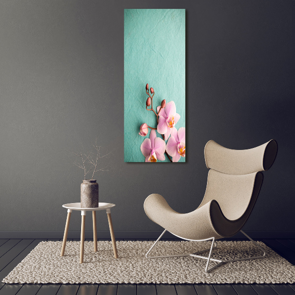 Fotografía en lienzo vertical Orquídea rosa