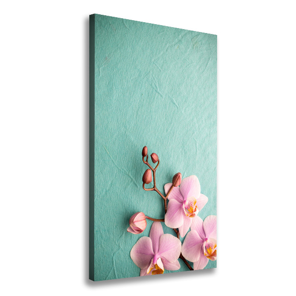 Fotografía en lienzo vertical Orquídea rosa
