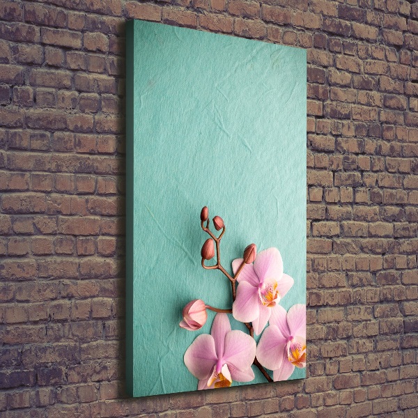 Fotografía en lienzo vertical Orquídea rosa