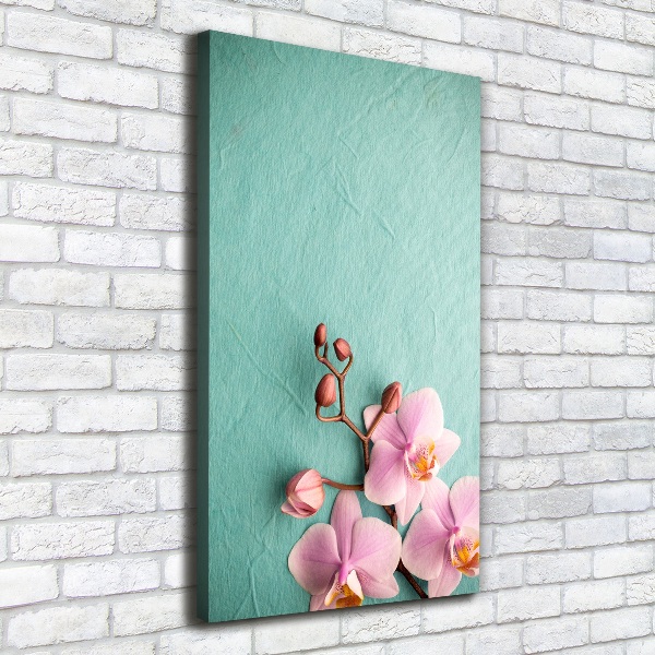 Fotografía en lienzo vertical Orquídea rosa