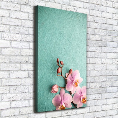 Fotografía en lienzo vertical Orquídea rosa
