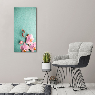 Fotografía en lienzo vertical Orquídea rosa