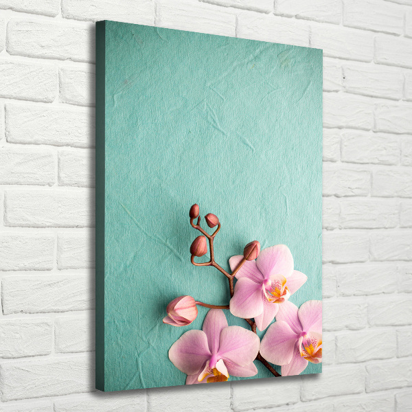 Fotografía en lienzo vertical Orquídea rosa