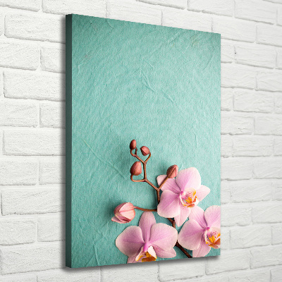 Fotografía en lienzo vertical Orquídea rosa