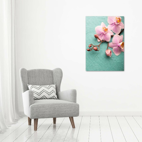 Fotografía en lienzo vertical Orquídea rosa