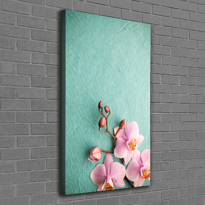 Fotografía en lienzo vertical Orquídea rosa