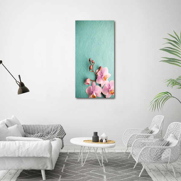 Fotografía en lienzo vertical Orquídea rosa