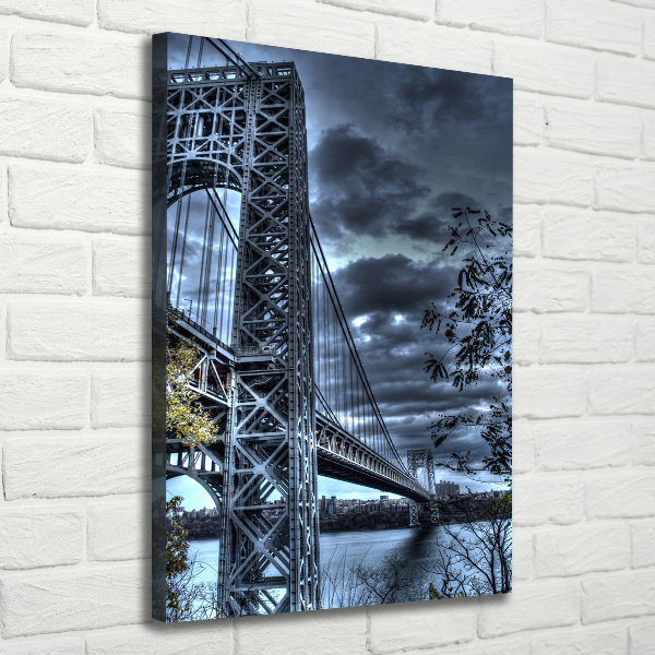 Cuadro canvas decorativo para salón vertical Puente de Nueva York
