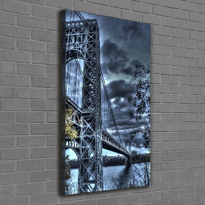 Cuadro canvas decorativo para salón vertical Puente de Nueva York