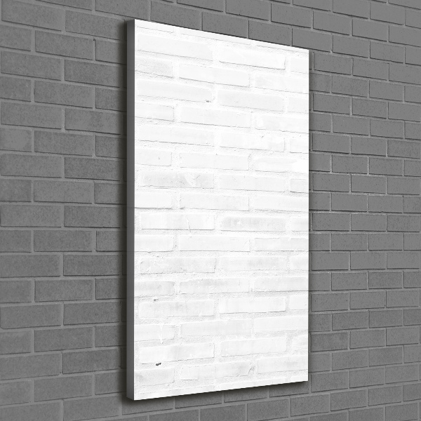 Cuadro canvas decorativo para salón vertical pared de ladrillos